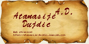 Atanasije Dujdić vizit kartica